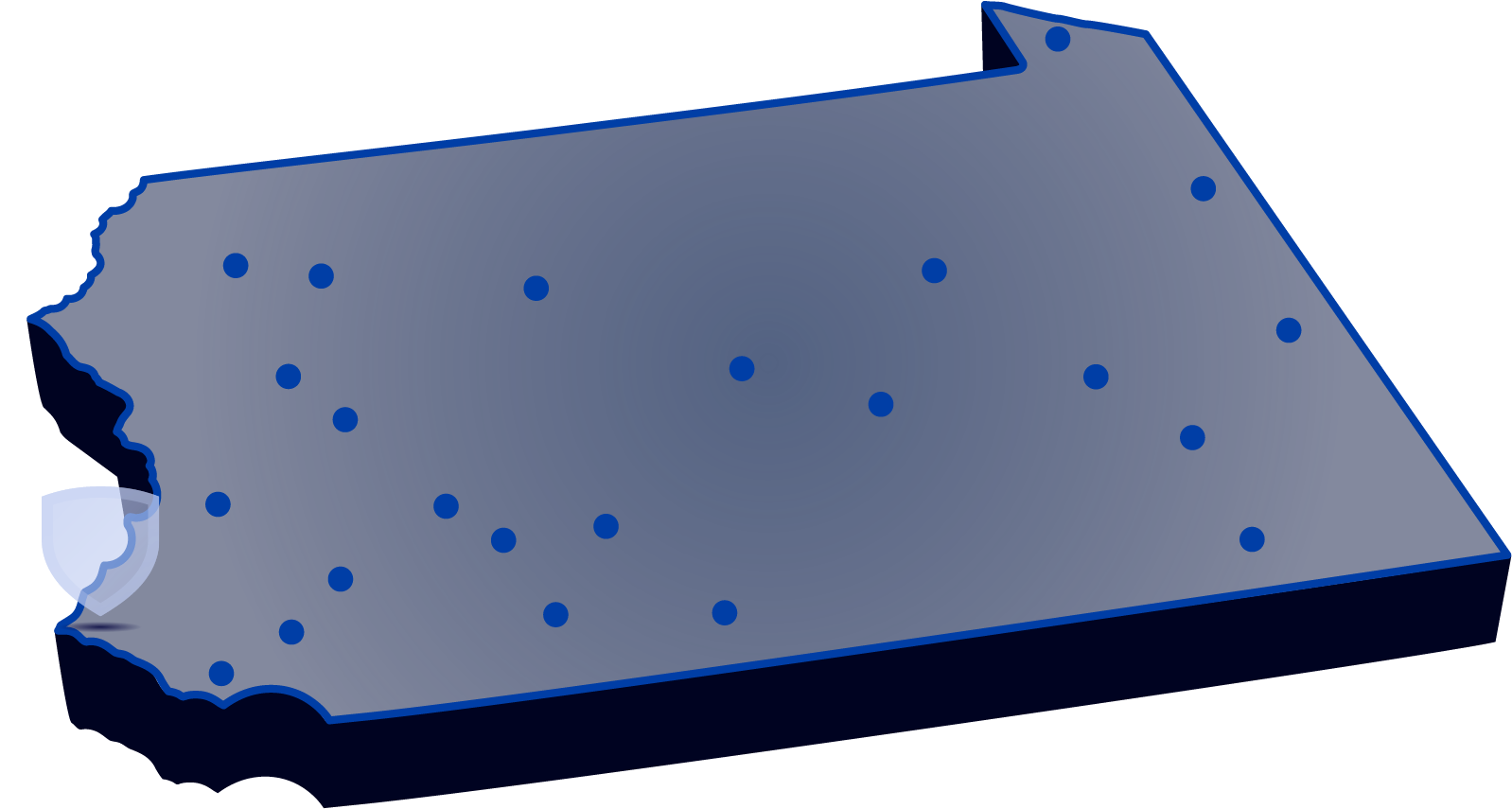 Locations of Penn State’s campuses throughout 宾西法尼亚 with Penn State 阿宾顿 highlighted.